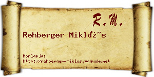 Rehberger Miklós névjegykártya
